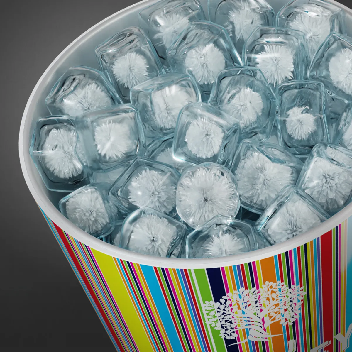 Printed Ice bucket design, Gin, Back bar POS, branded Ice bucket