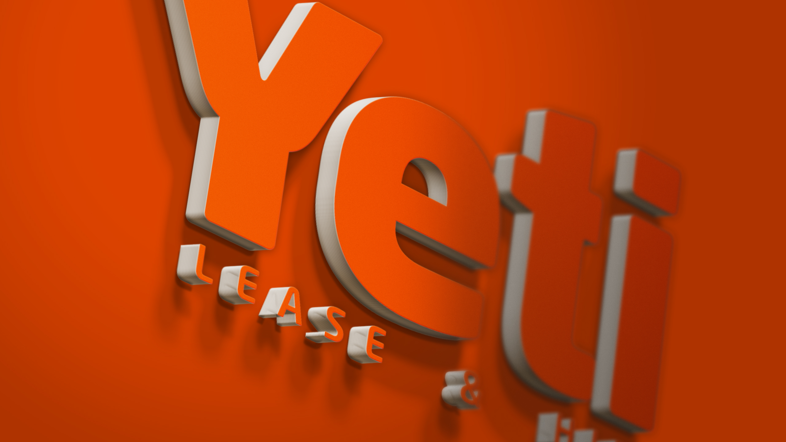 Orange built up wall logo design, Nonfacture design Birmingham