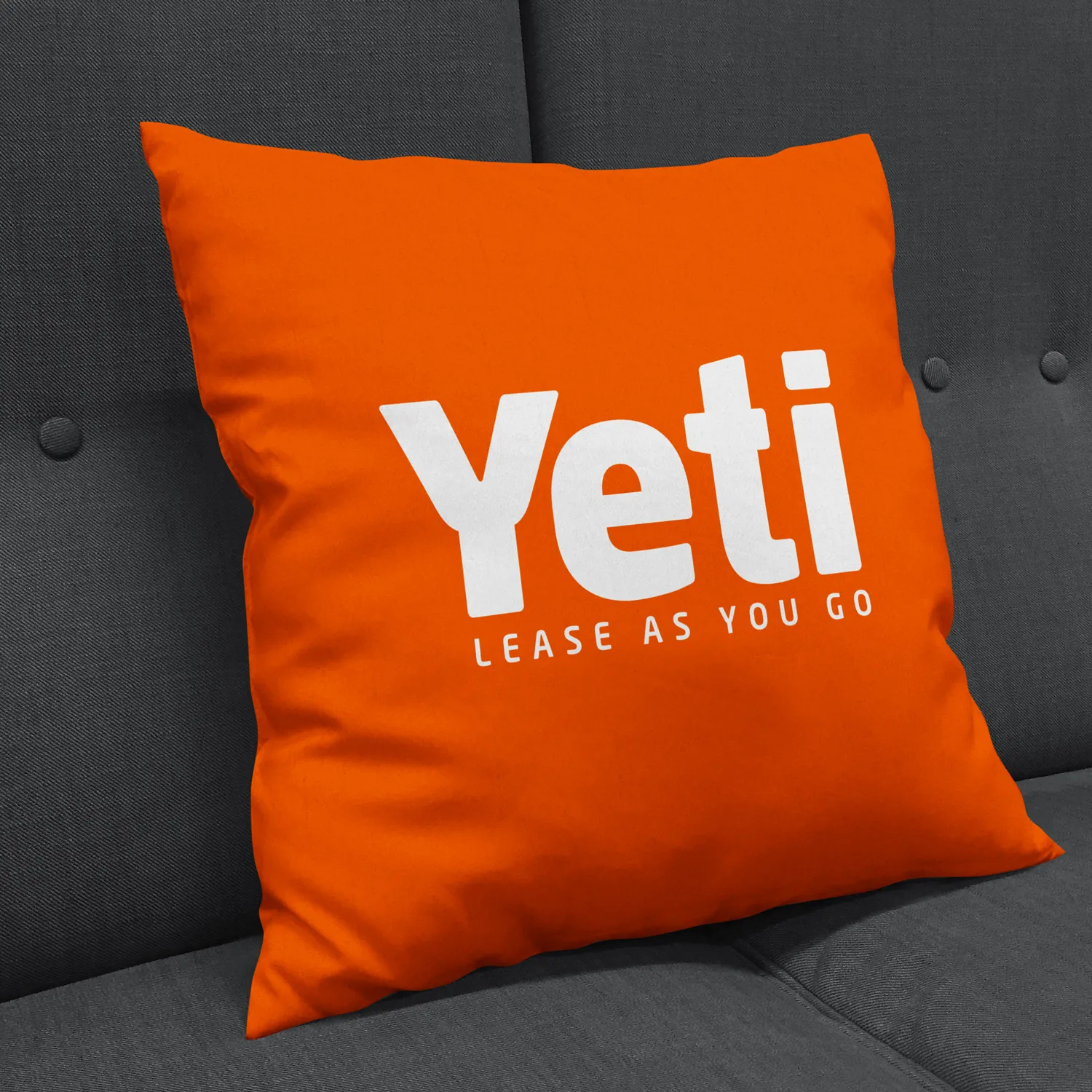 orange, cushion, branded orange cushion, nonfacture fabric print