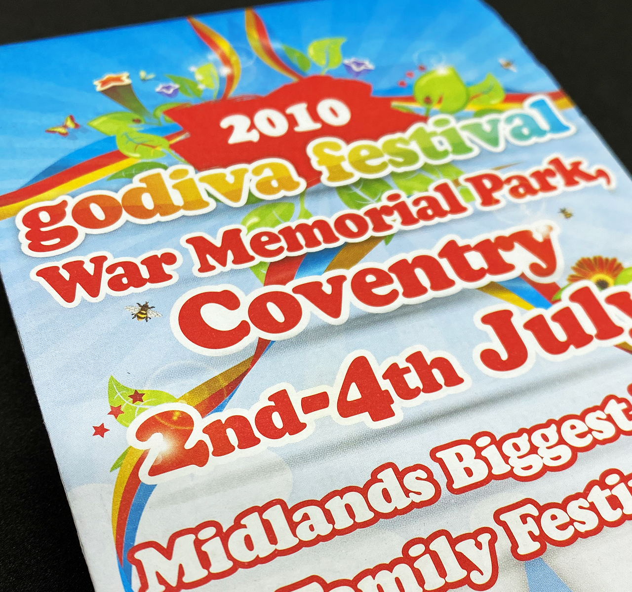 Godiva Festival Coventry printed event guide Illustration design, Designed by Nonfacture Birmingham design studio