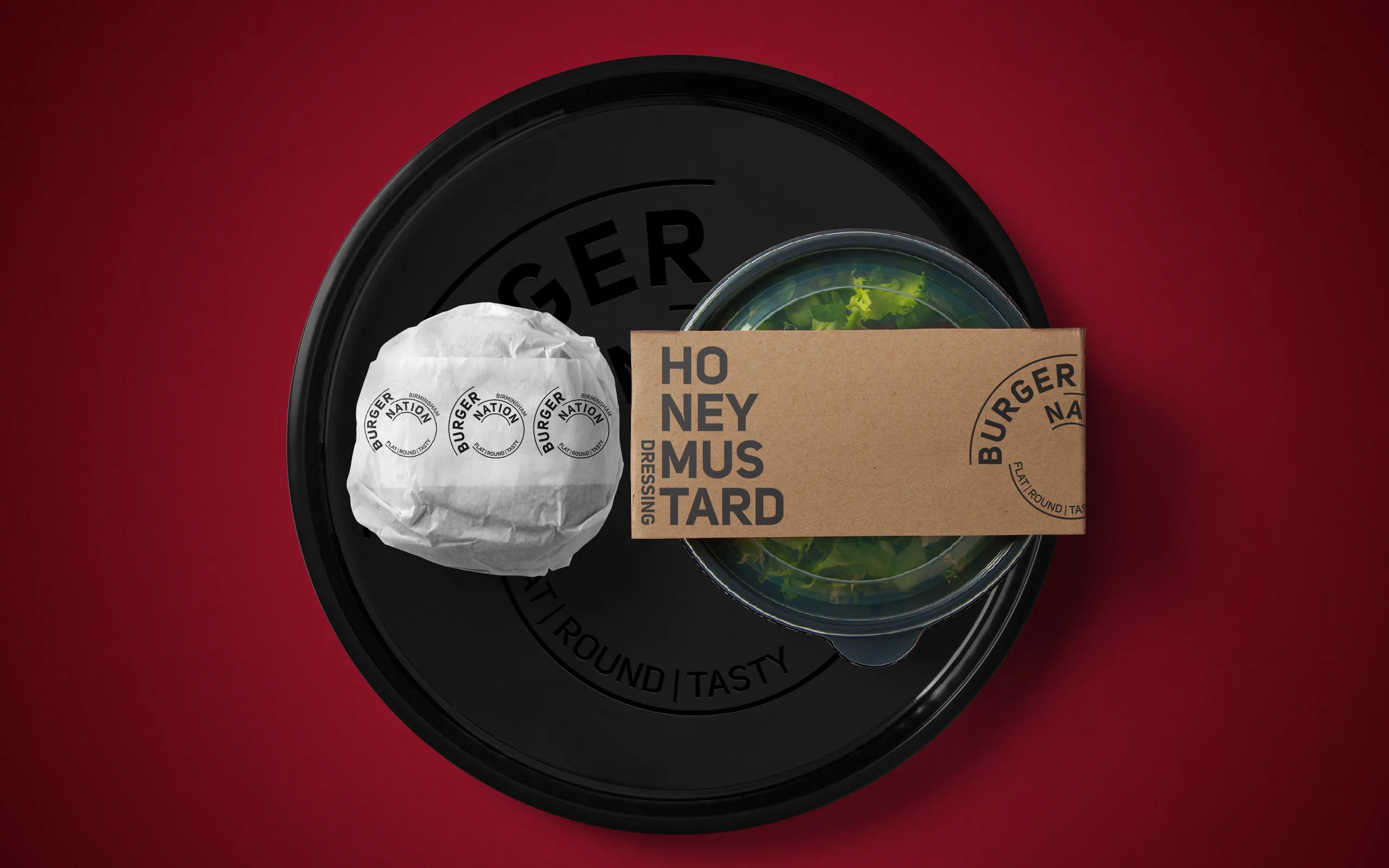 burger restaurant branding, restaurant paper packaging, F&B packaging, Nonfacture design birmingham