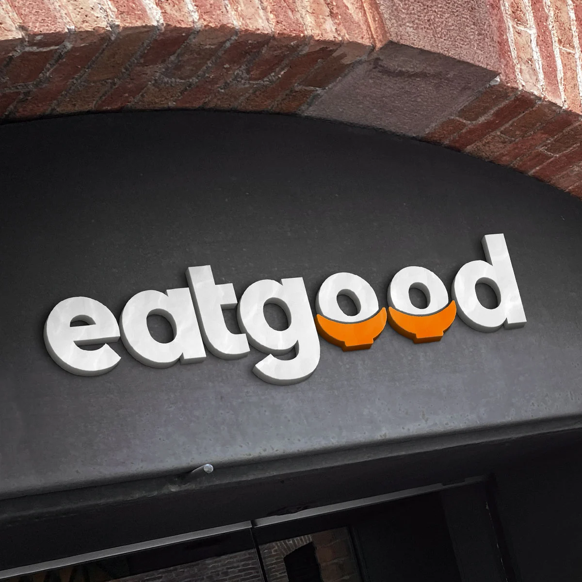 White Built up letters restaurant signage design Nonfacture Design studio and brand agency