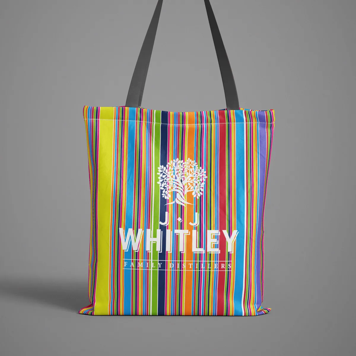 Printed tote bag design, Gin, Back bar POS, branded tote bag, Nonfacture Design Birmingham