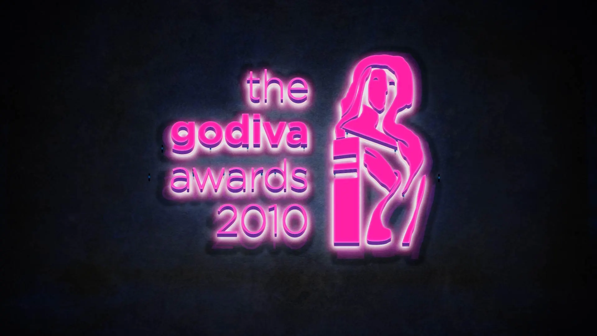 Godiva Awards signage, neon pink, coventry