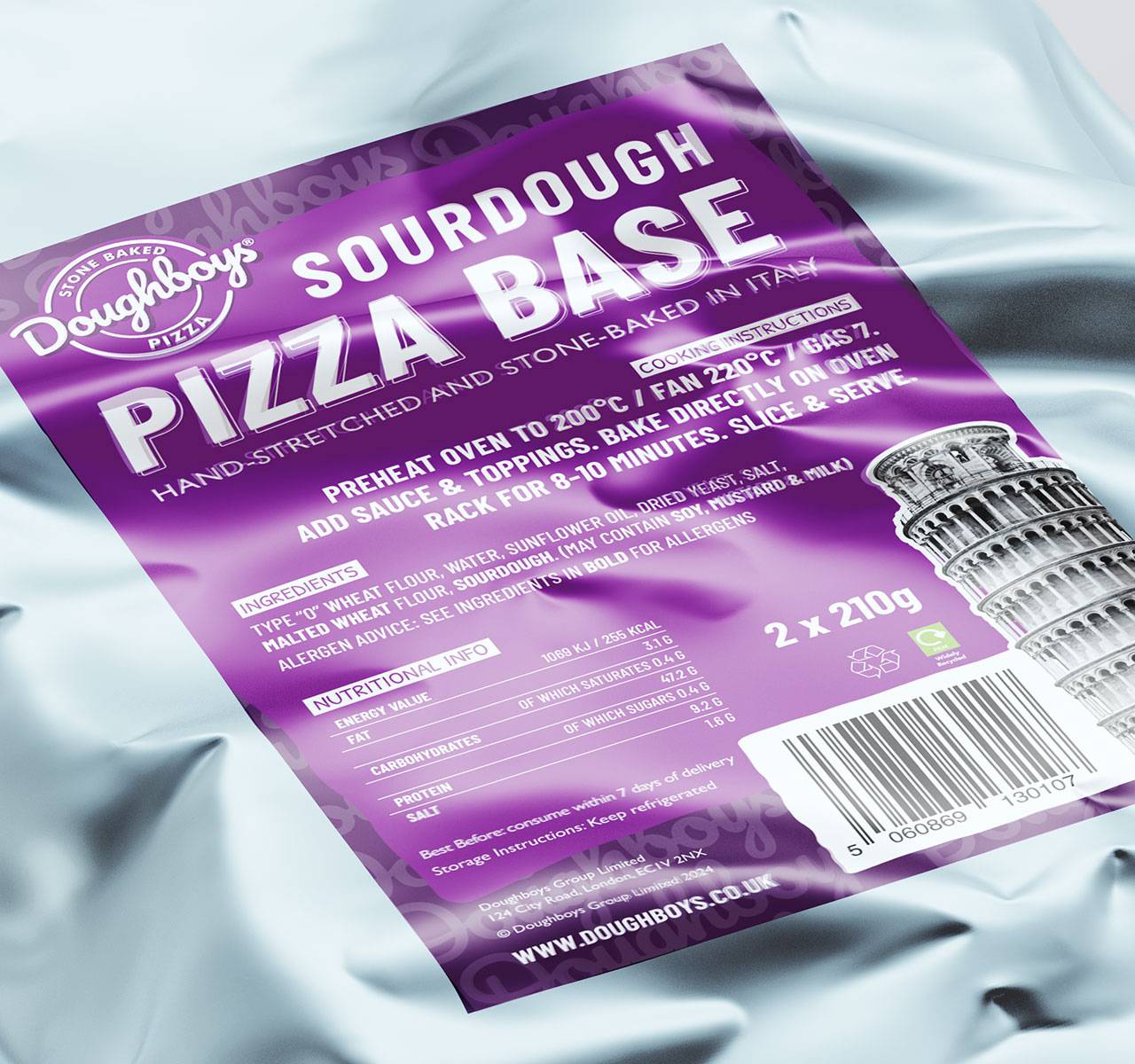 Doughboys pizzabase packaging design nonfacture design studio West Midlands, Soilhull